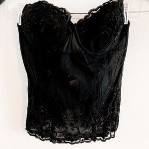 Victoria's Secret Black Strapless Bustier Corset 34B